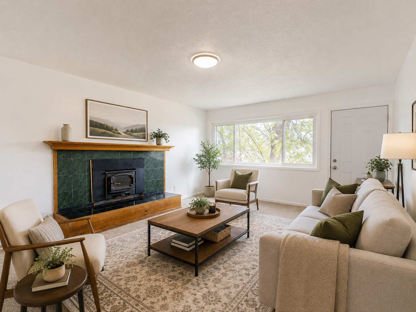 Living room after AI staging and decoration